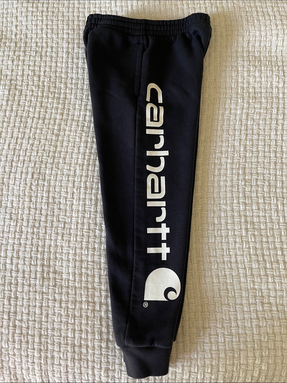 Carhartt Kids Black Jogger Pants with White Side Logo
